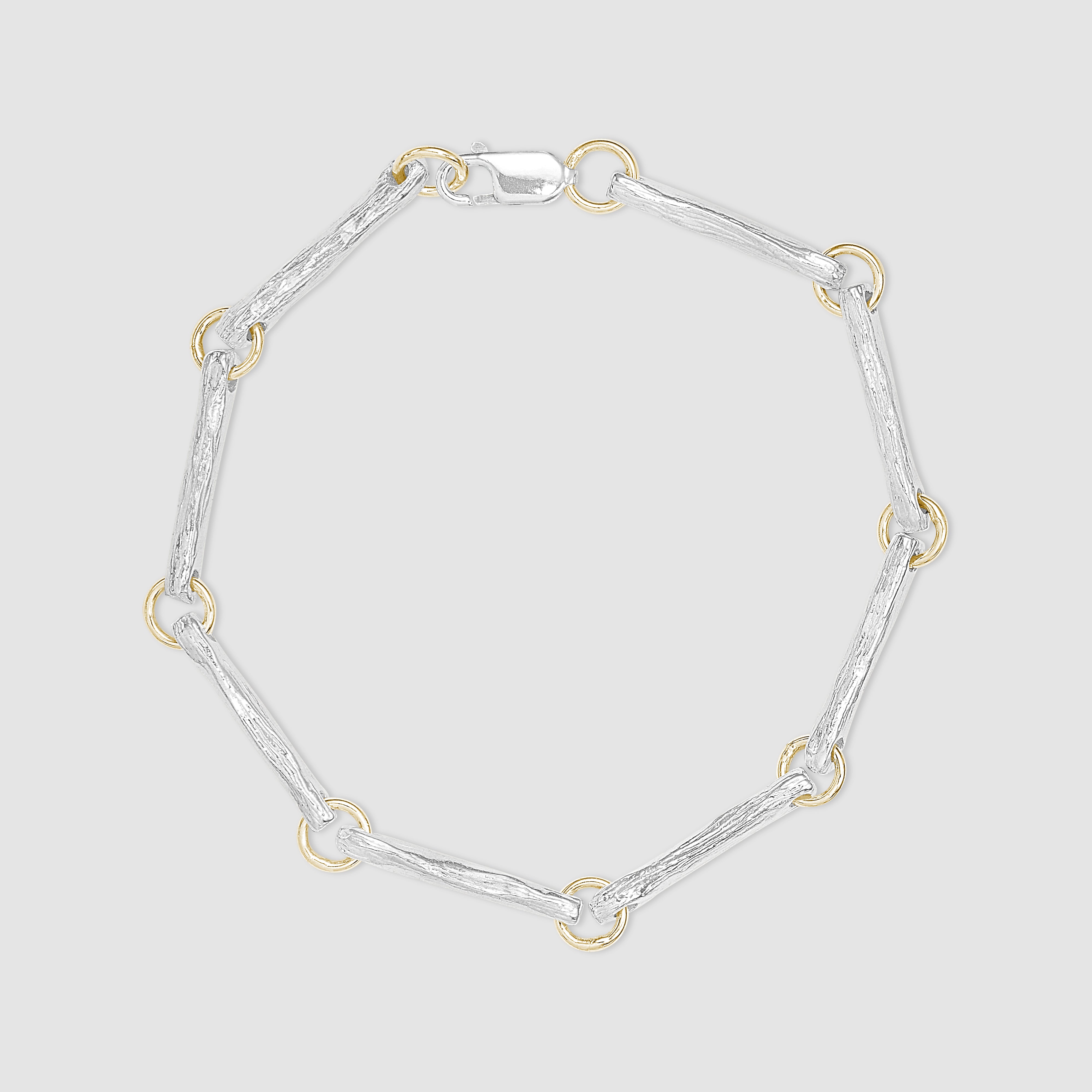 Ashdown Oak Bracelet - Silver With Gold Jump Loops