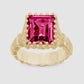 Baguette Cut Bound Willow Ring - Pink - Gold