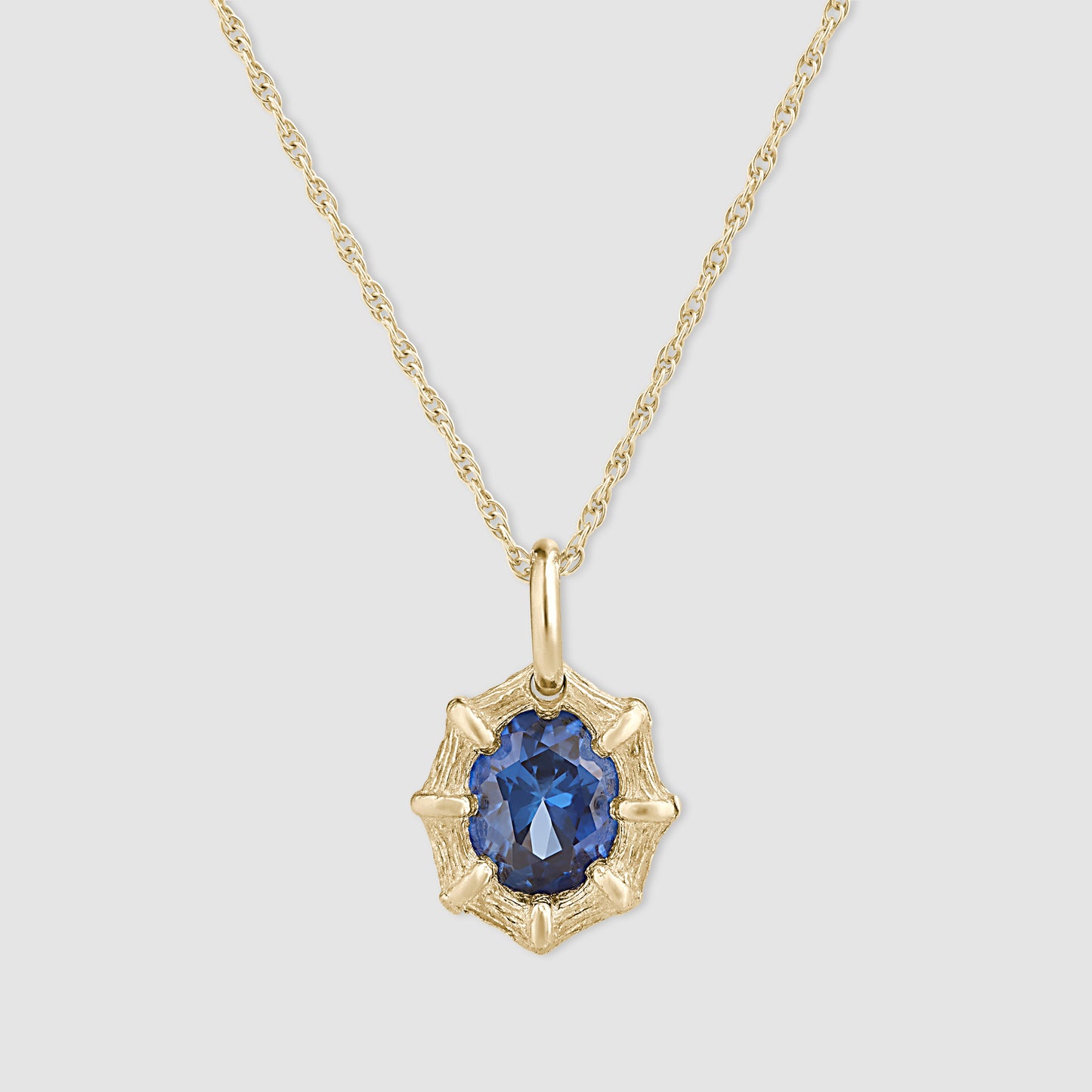 Bamboo Pendant - Blue - Gold