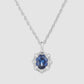 Bamboo Pendant - Blue - Silver