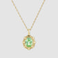 Bamboo Pendant - Green - Gold
