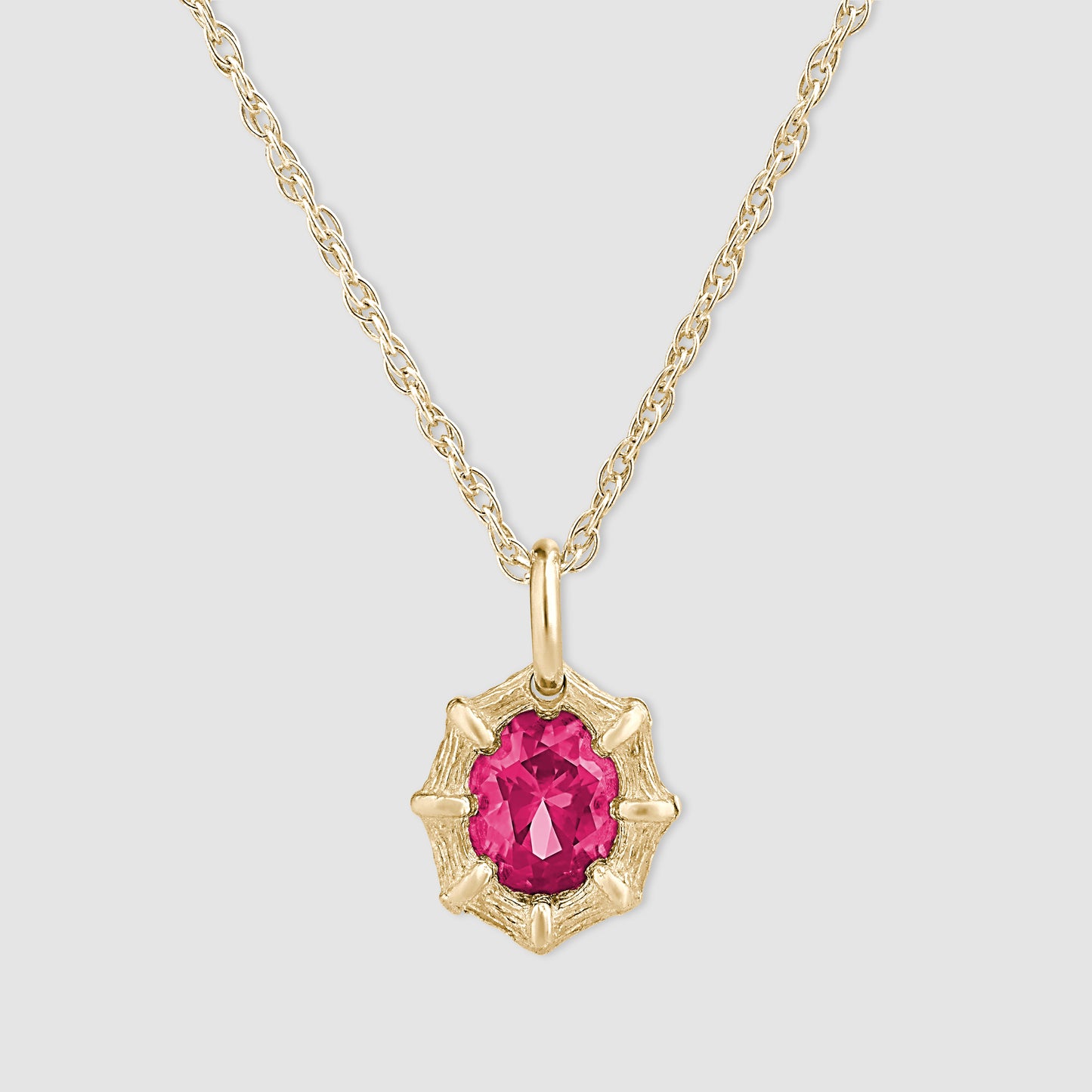 Bamboo Pendant - Pink - Gold