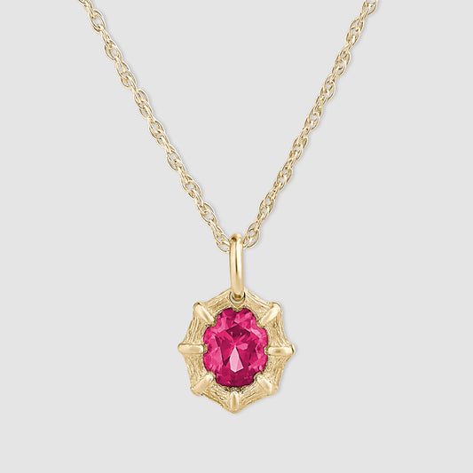 Bamboo Pendant - Pink - Gold