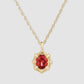 Bamboo Pendant - Red - Gold