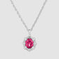 Bamboo Pendant - Pink - Silver