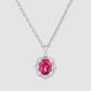 Bamboo Pendant - Pink - Silver