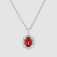 Bamboo Pendant - Red - Silver