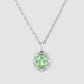Bamboo Pendant - Green - Silver