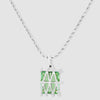 Basket Pendant - Green - Silver