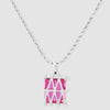 Basket Pendant - Pink - Silver