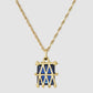 Basket Pendant - Blue - Gold