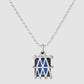 Basket Pendant - Blue - Silver