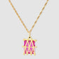 Basket Pendant - Pink - Gold