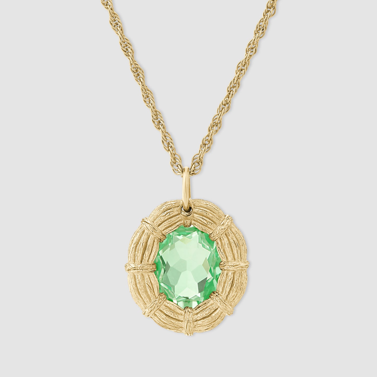 Bound Willow Pendant - Green - Gold