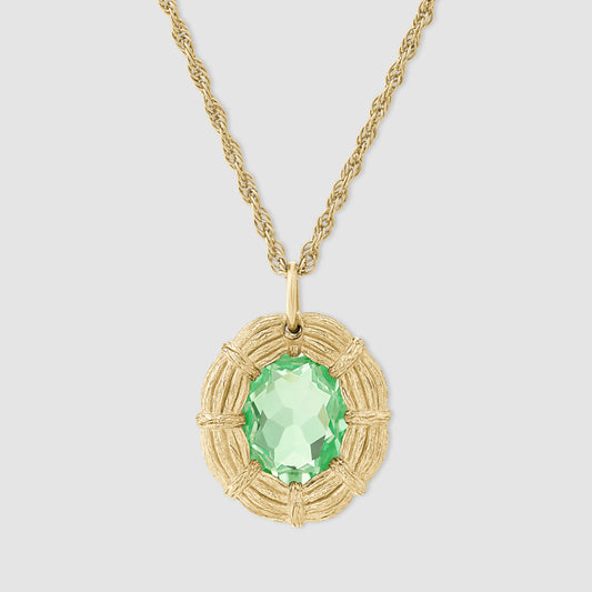 Bound Willow Pendant - Green - Gold