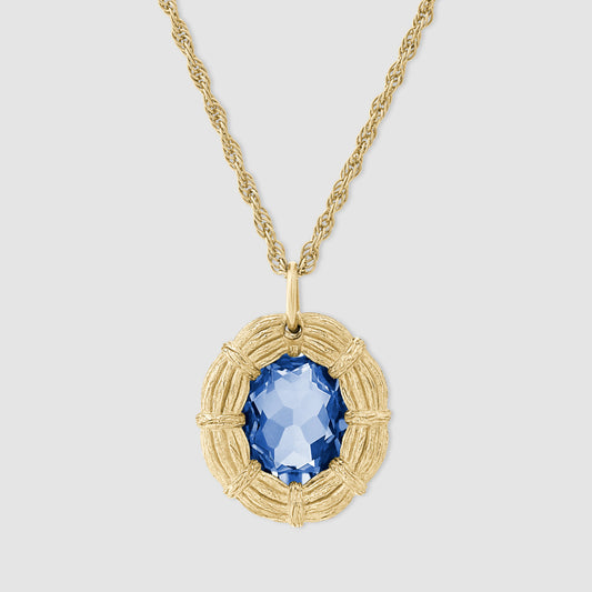 Bound Willow Pendant - Blue - Gold