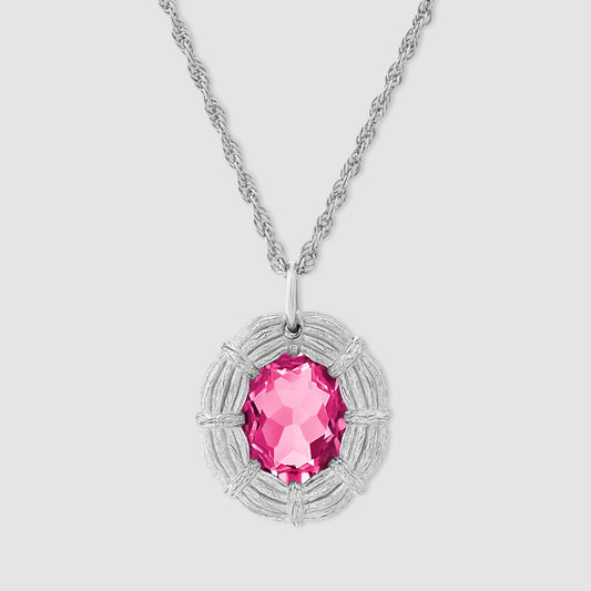 Bound Willow Pendant - Pink - Silver