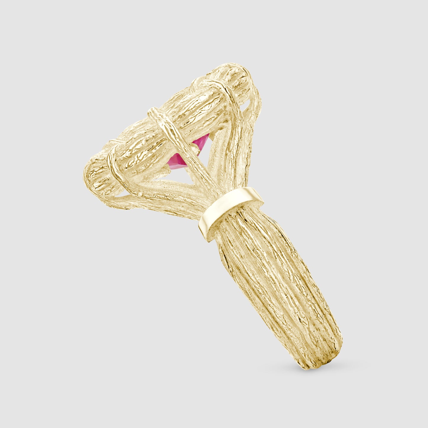 Bound Willow Ring - Pink - Gold