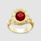 Bound Willow Ring - Red - Gold
