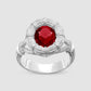 Bound Willow Ring - Red - Silver