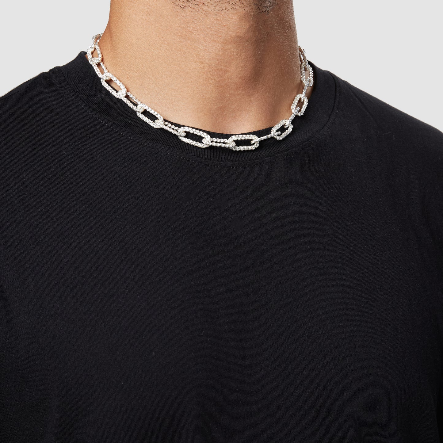 Braided Link Necklace - Silver