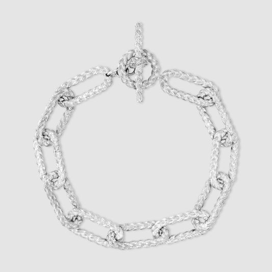 Braided Link Bracelet - Silver
