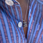 Basket Pendant - Blue - Silver