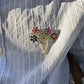 Bouquet Brooch - Multi - Silver