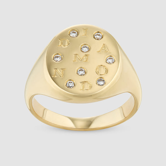 Diamond Signet - Gold