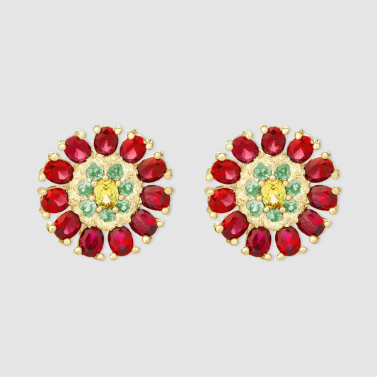 Dorset Dahlia Earrings - Gold