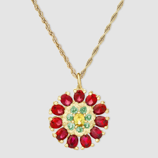 Dorset Dahlia Pendant - Gold
