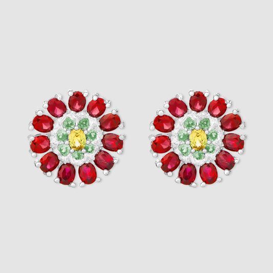 Dorset Dahlia Earrings - Silver