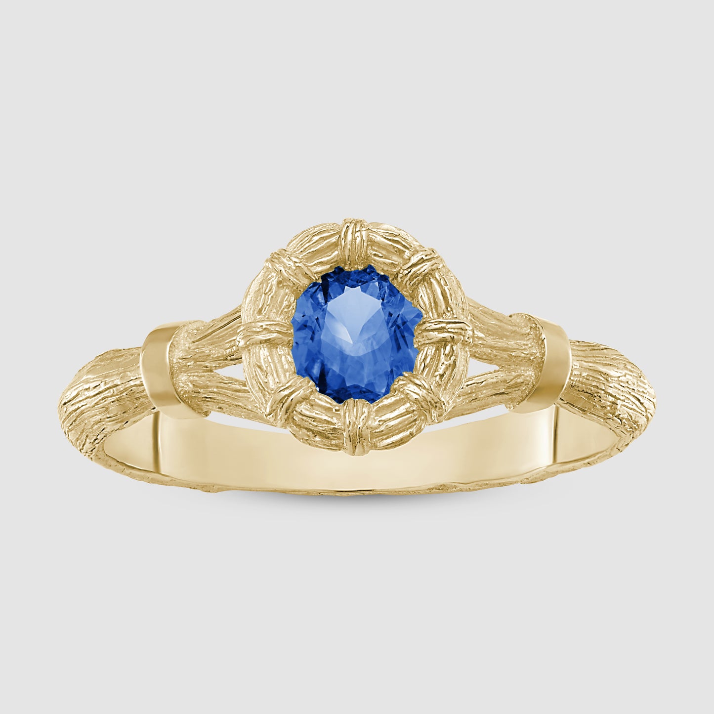 Mini Bound Willow Ring - Blue - Gold