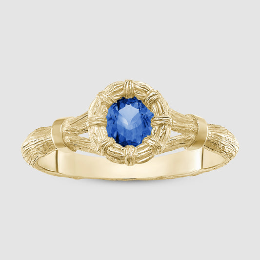 Mini Bound Willow Ring - Blue - Gold