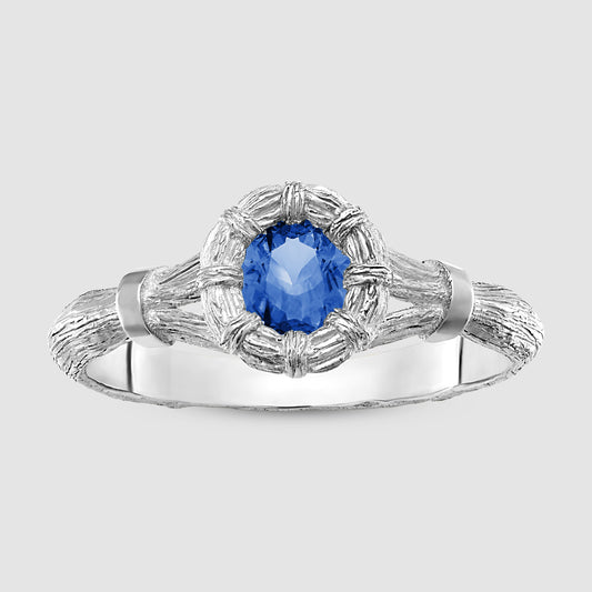 Mini Bound Willow Ring - Blue - Silver