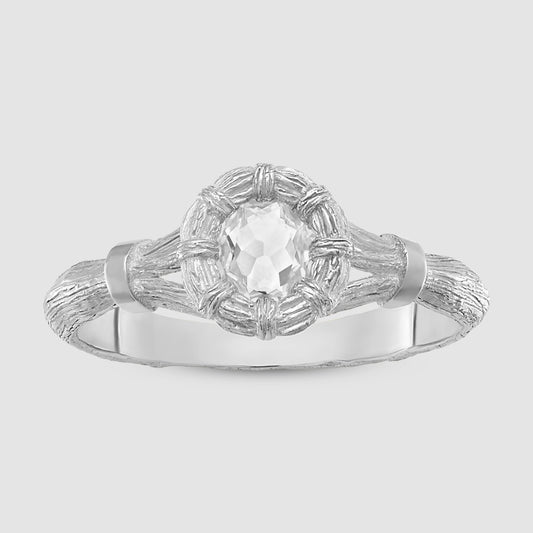 Mini Bound Willow Ring - Clear - Silver