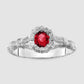 Mini Bound Willow Ring - Red - Silver