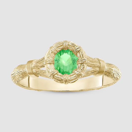 Mini Bound Willow Ring - Green - Gold