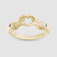 Heart Hands Ring - Blue - Gold