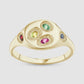 Mini Oval Chloroplast Signet - Multi - Gold