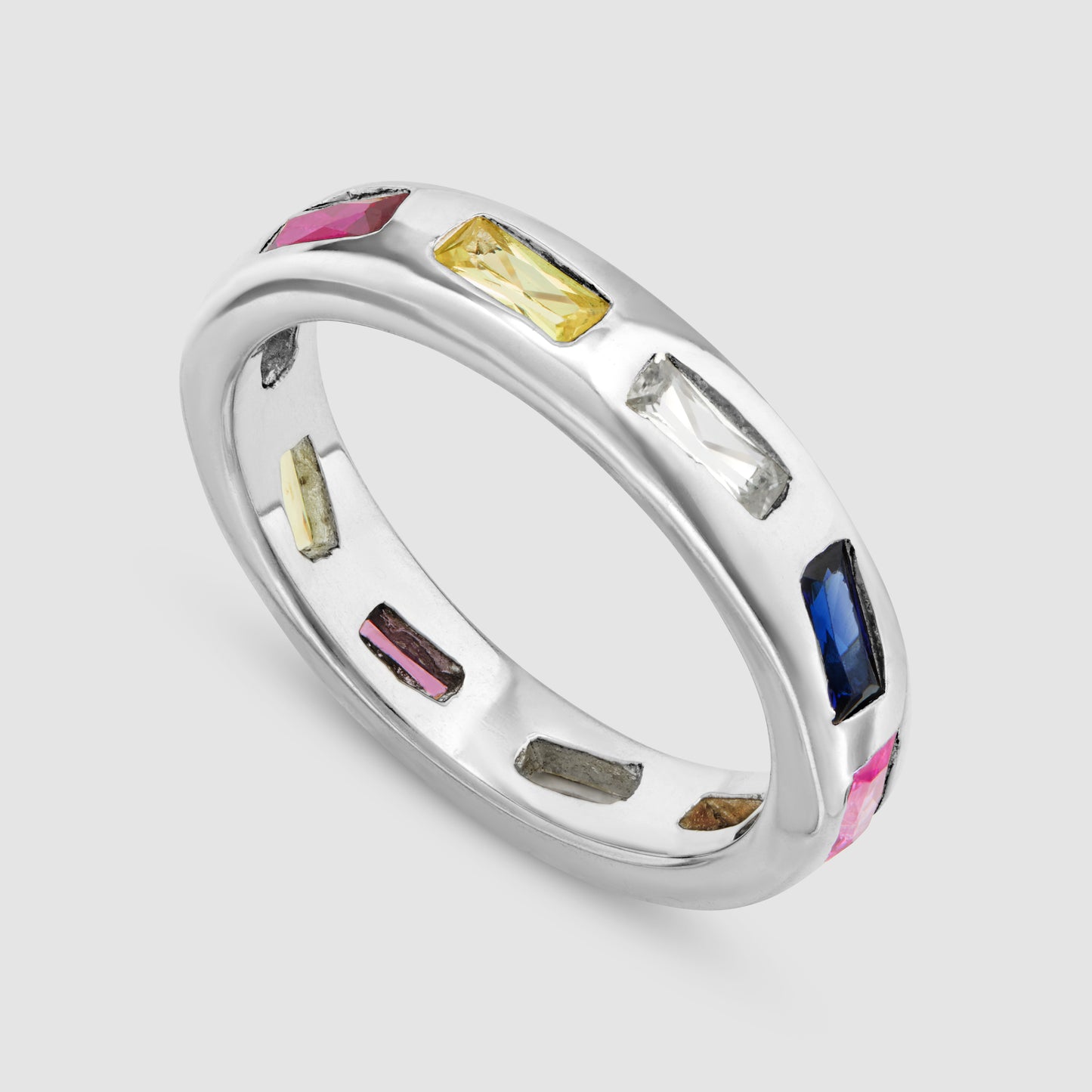 Mini Lotus Ring - Multi - Silver