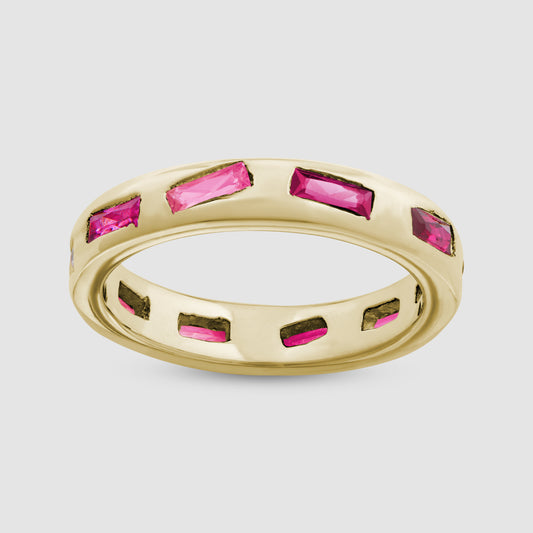 Mini Lotus Ring - Pink - Gold