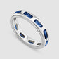 Mini Lotus Ring - Blue - Silver