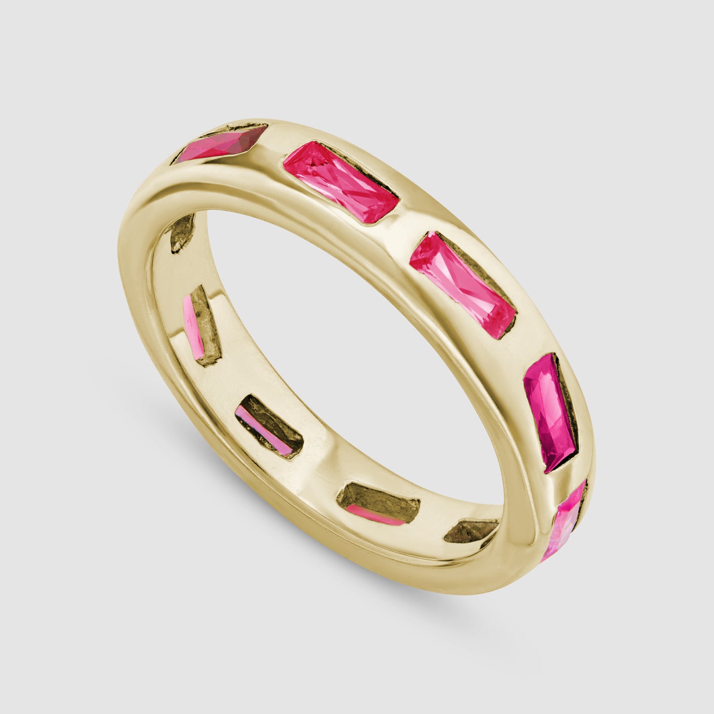 Mini Lotus Ring - Pink - Gold