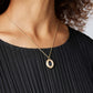 Mirror Pendant - Blue - Gold
