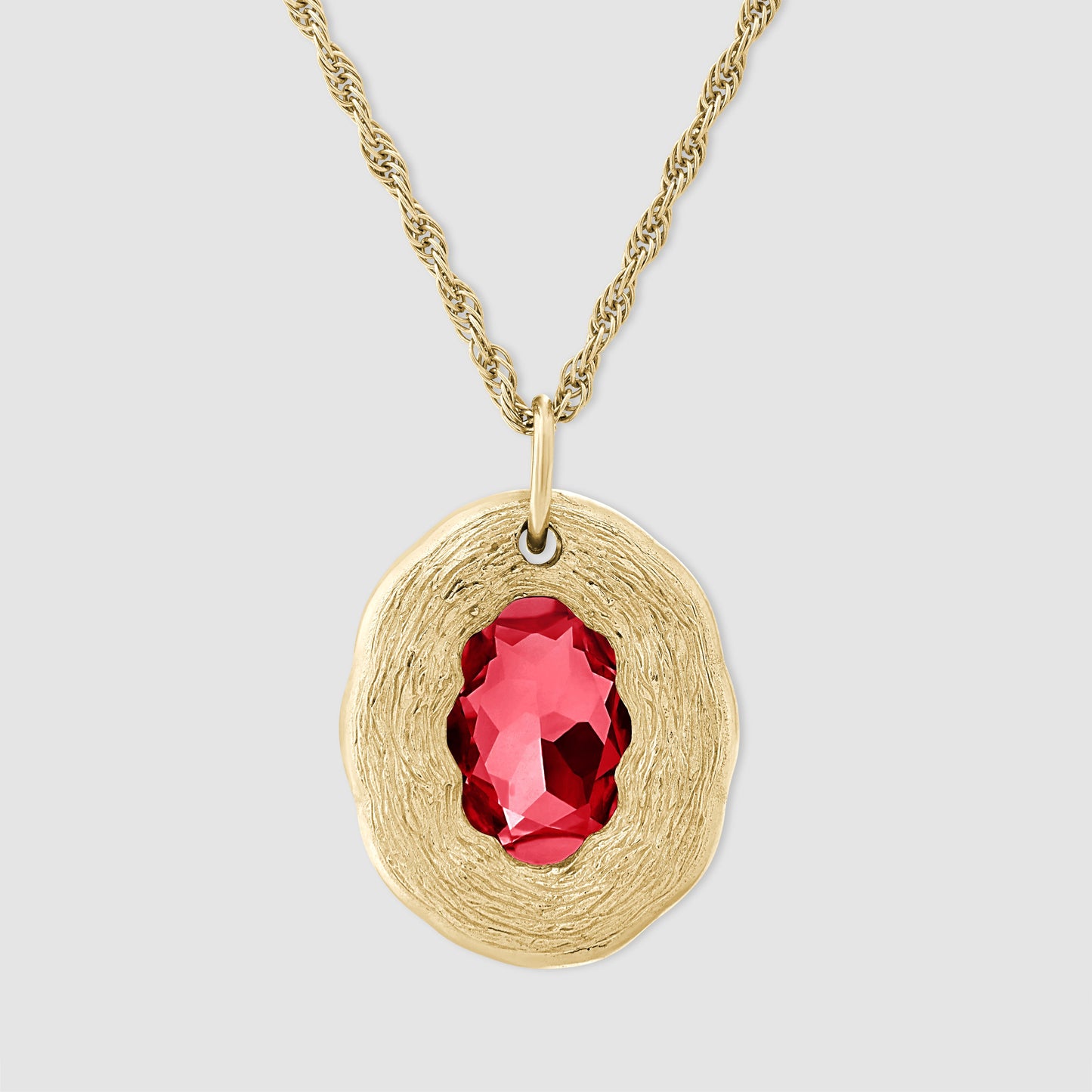 Mirror Pendant - Red - Gold
