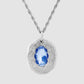 Mirror Pendant - Blue - Silver