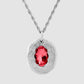 Mirror Pendant - Red - Silver