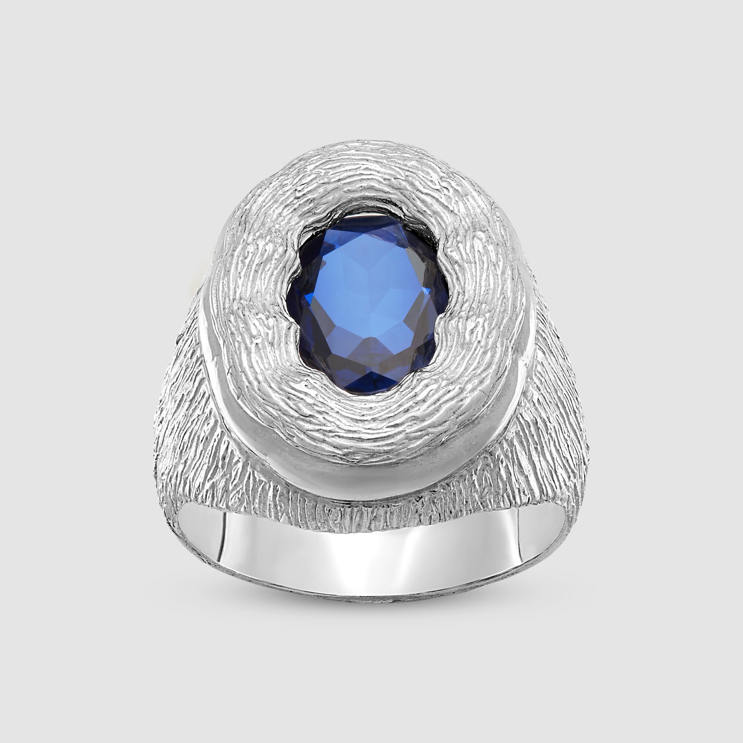 Mirror Ring - Blue - Silver