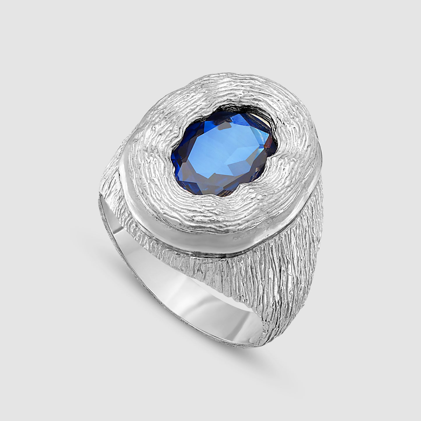 Mirror Ring - Blue - Silver